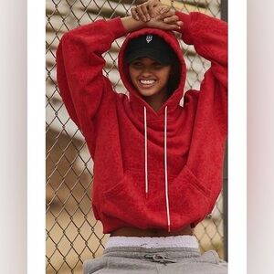 NWT! FP Free People Movement Final Call Flocked Velvet Hoodie Sz Medium